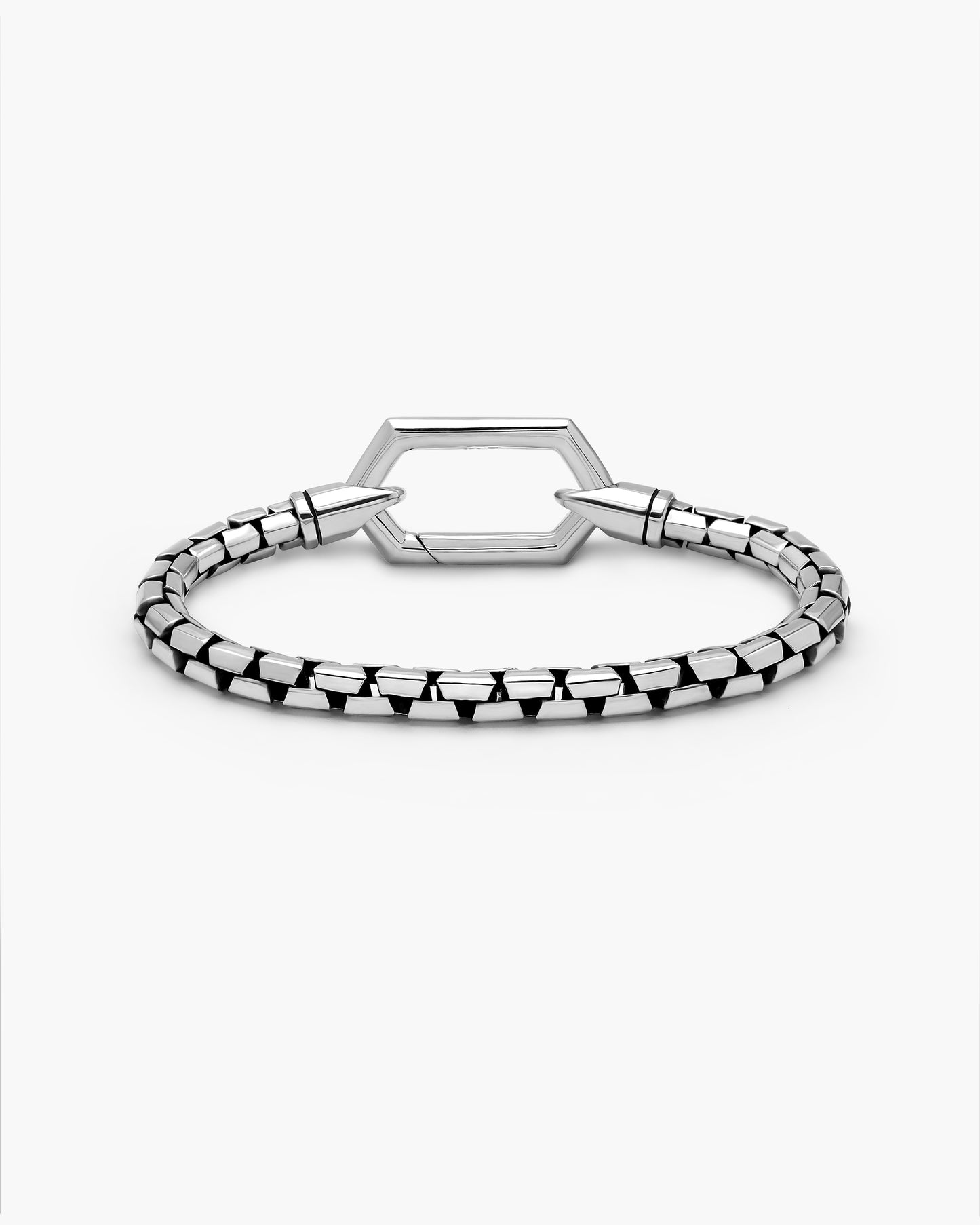 Geometric Chain Hexagon Clasp Bracelet