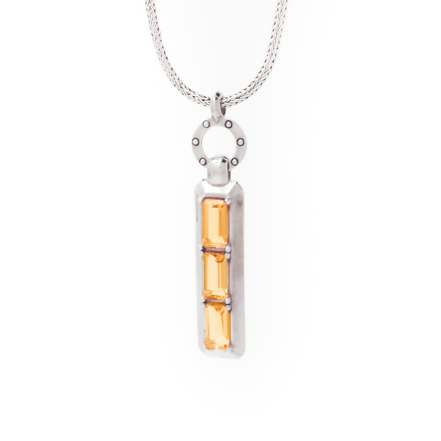 Octagon Citrine Trio Pendant