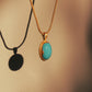 Fiore Oval Sleeping Beauty Turquoise Gold Necklace