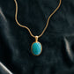 Fiore Oval Sleeping Beauty Turquoise Gold Necklace